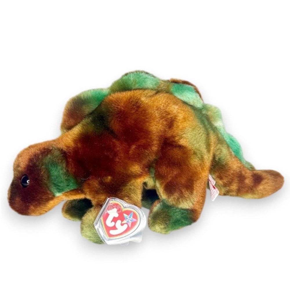 Steg the Dinosaur | Prehistoric Stegosaurus | Mint Heart Tag TY Beanie Buddy
